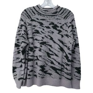 Madewell Alpaca Blend Mock Neck Abstract Print Sweater Small